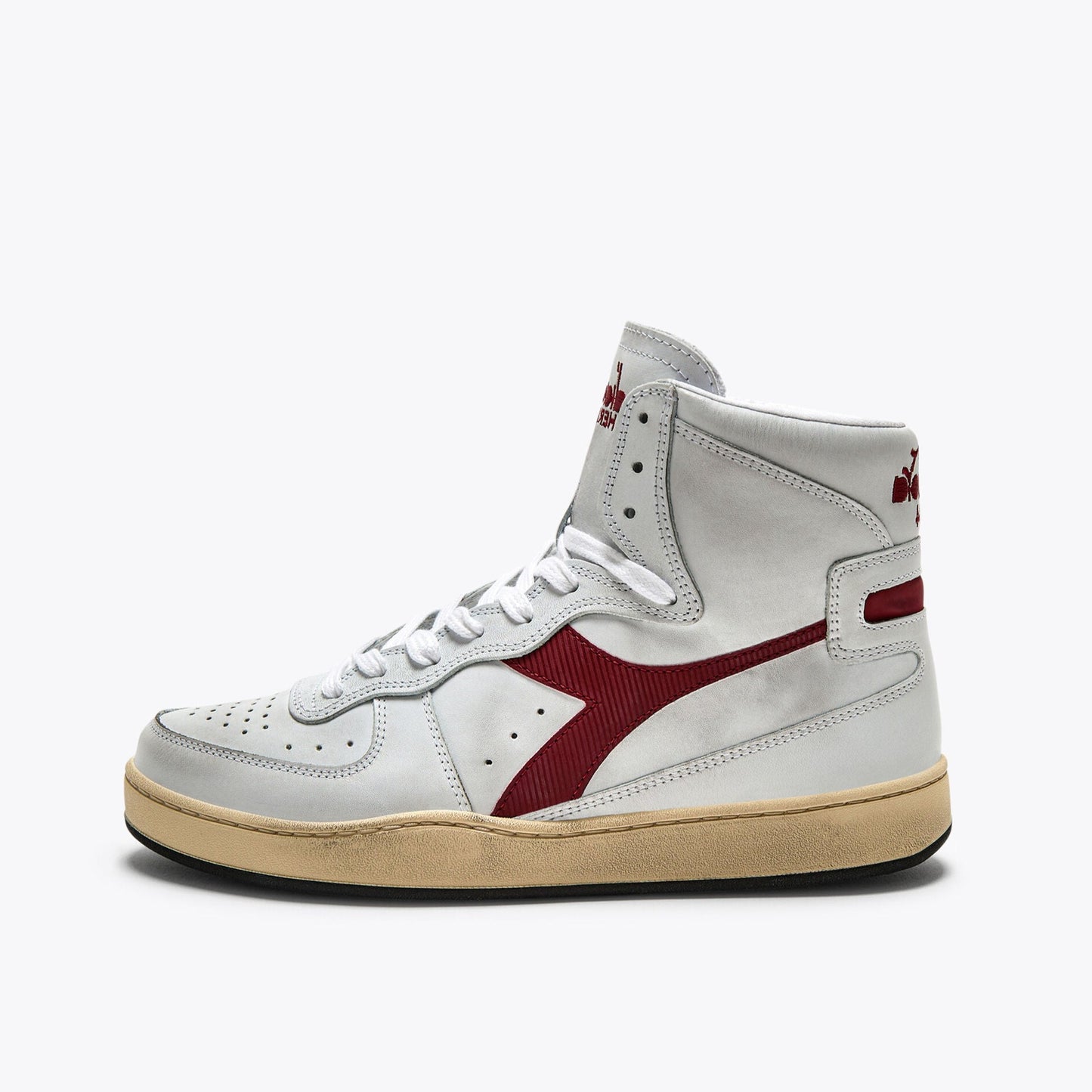 Diadora MI Basket Used - White/Garnet