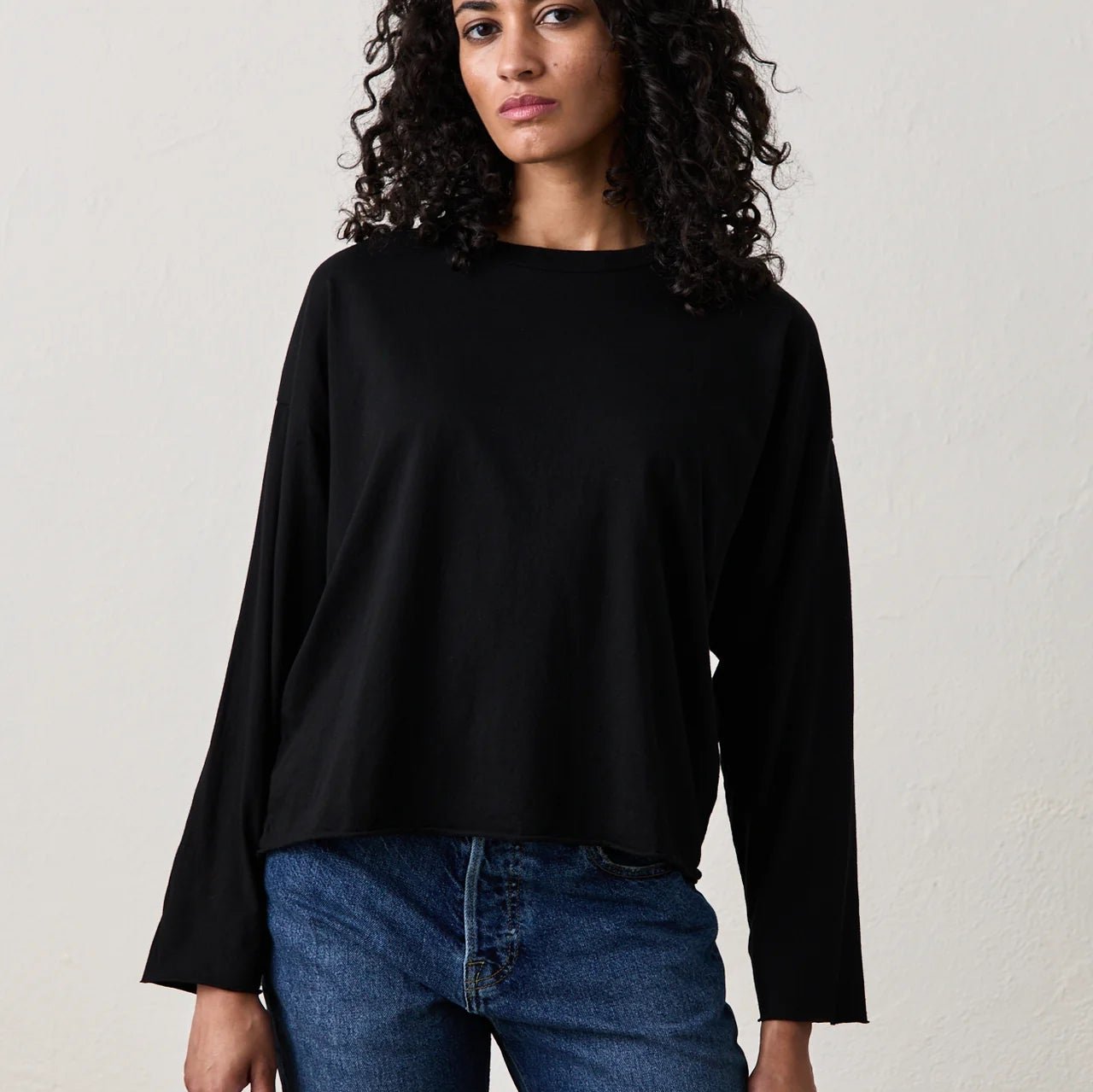 NSF Loffler L/S Boxy Crew- Black