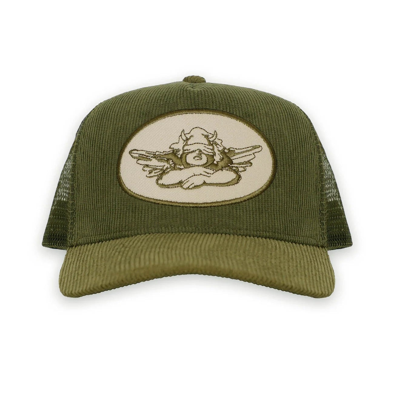 Boys Lie Olive Corduroy Trucker Hat