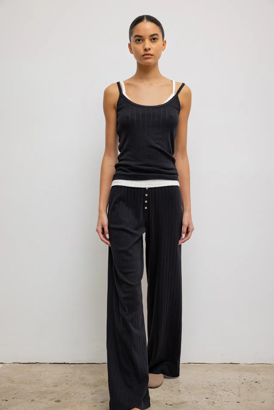 LESET POINTELLE BOXER PANT- Black