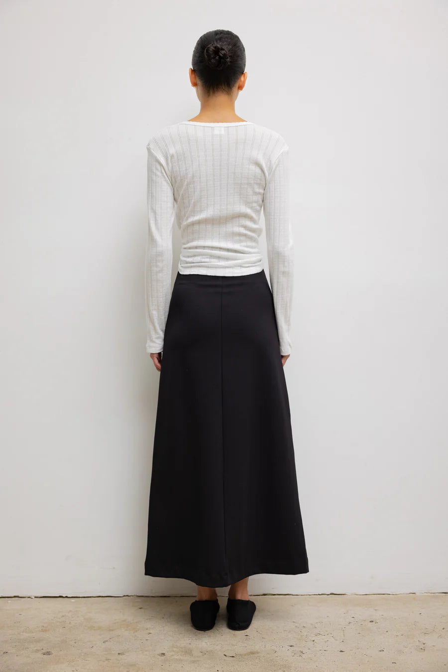 LESET POINTELLE SLIM FIT LONG SLEEVE - White