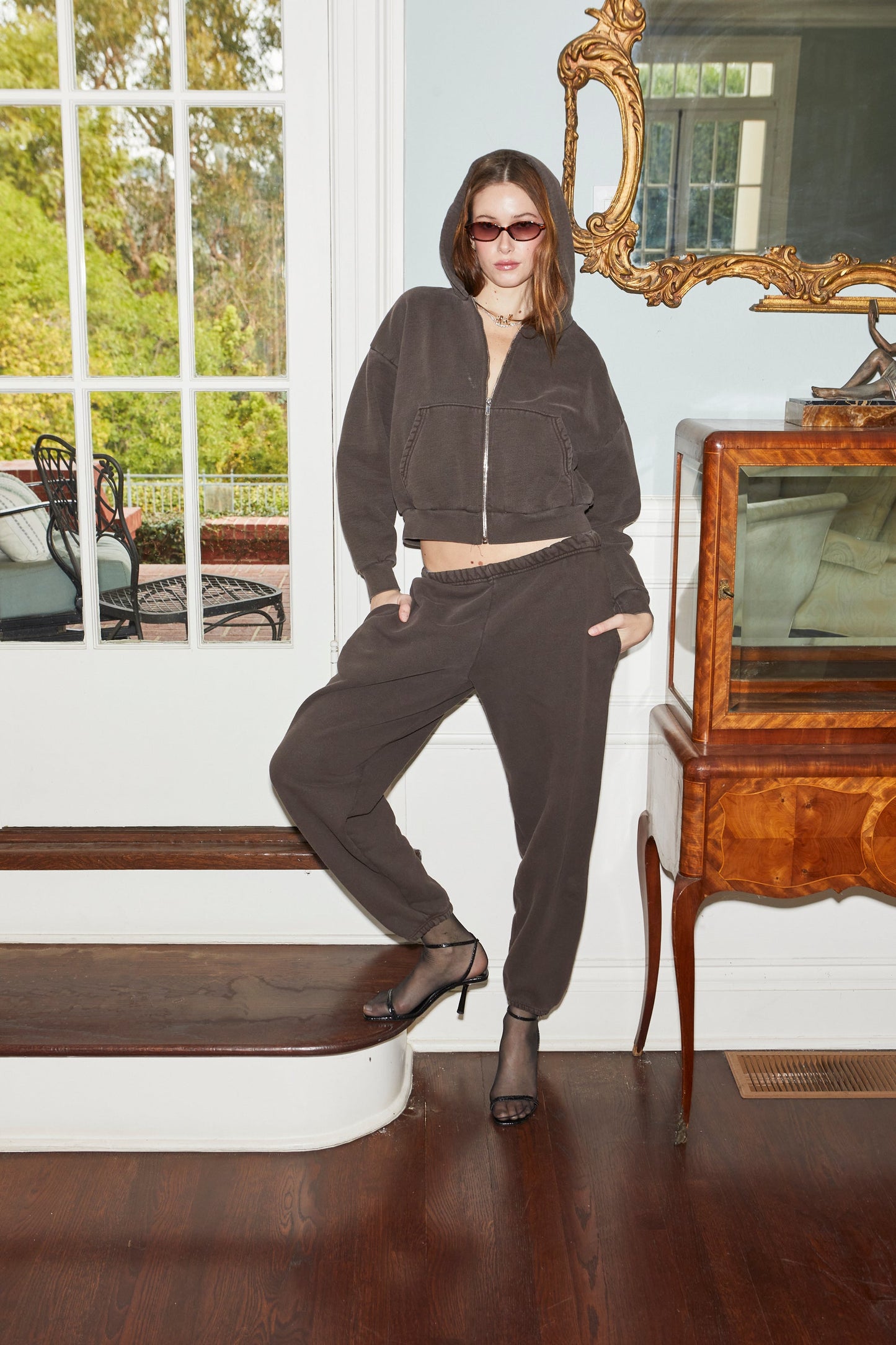 ASHER LA Rosie Zip Hoodie- Chocolate