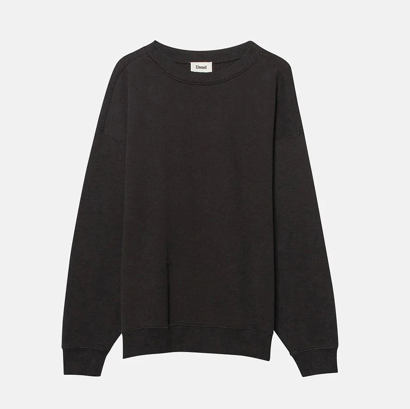 Elwood Clothing Core Oversized Crewneck- Vintage black
