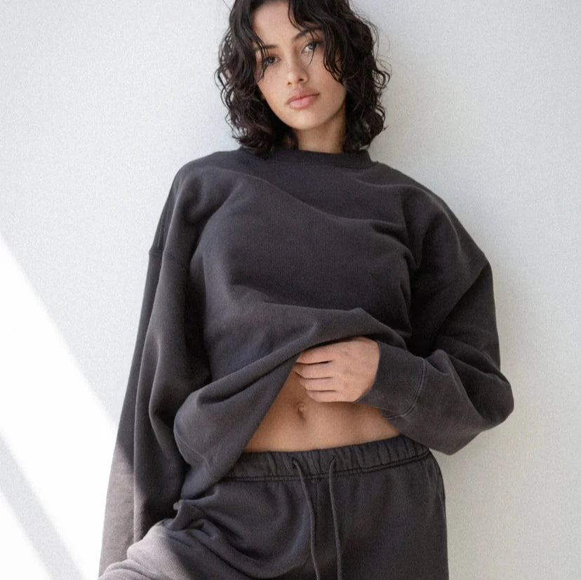 Elwood Clothing Core Oversized Crewneck- Vintage black