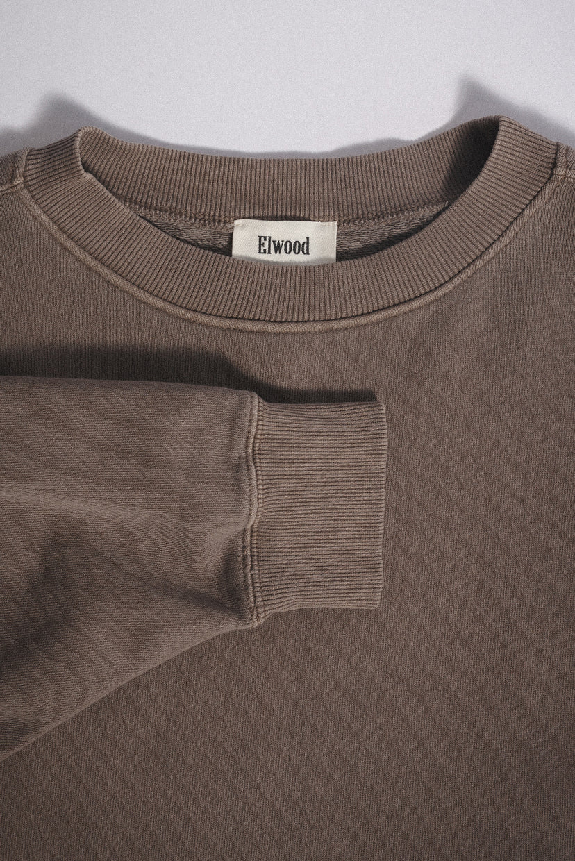 Elwood Clothing Oversized Core Crewneck- Vintage Brown