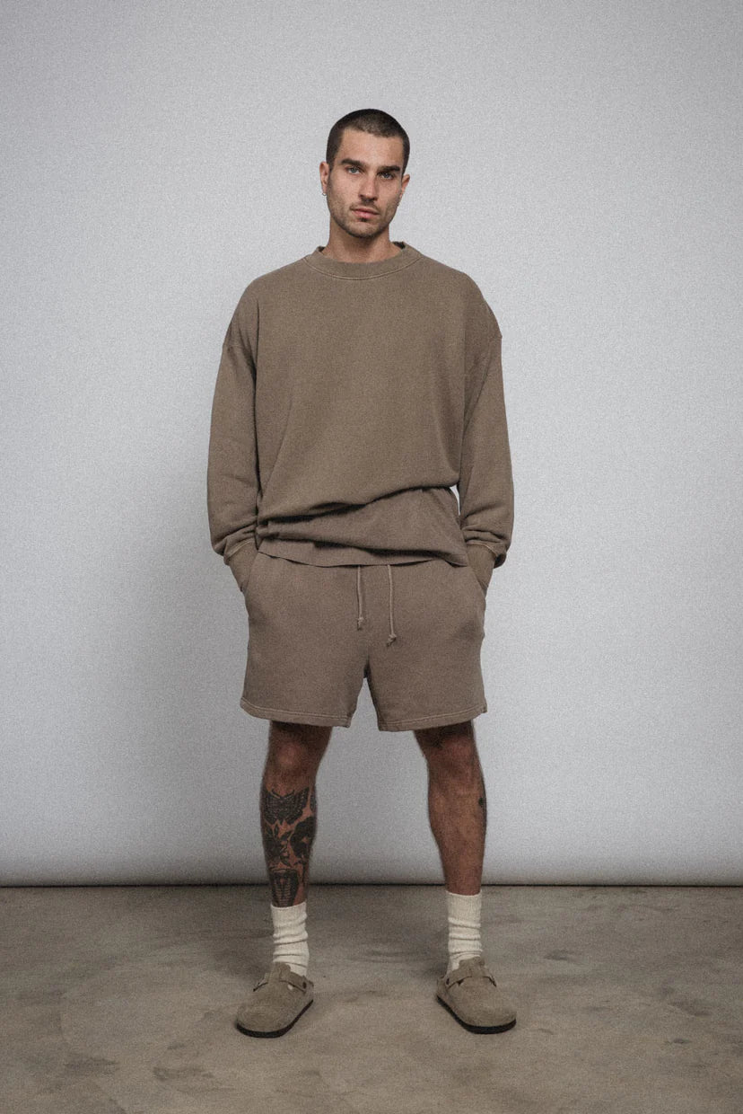 Elwood Clothing Oversized Core Crewneck- Vintage Brown