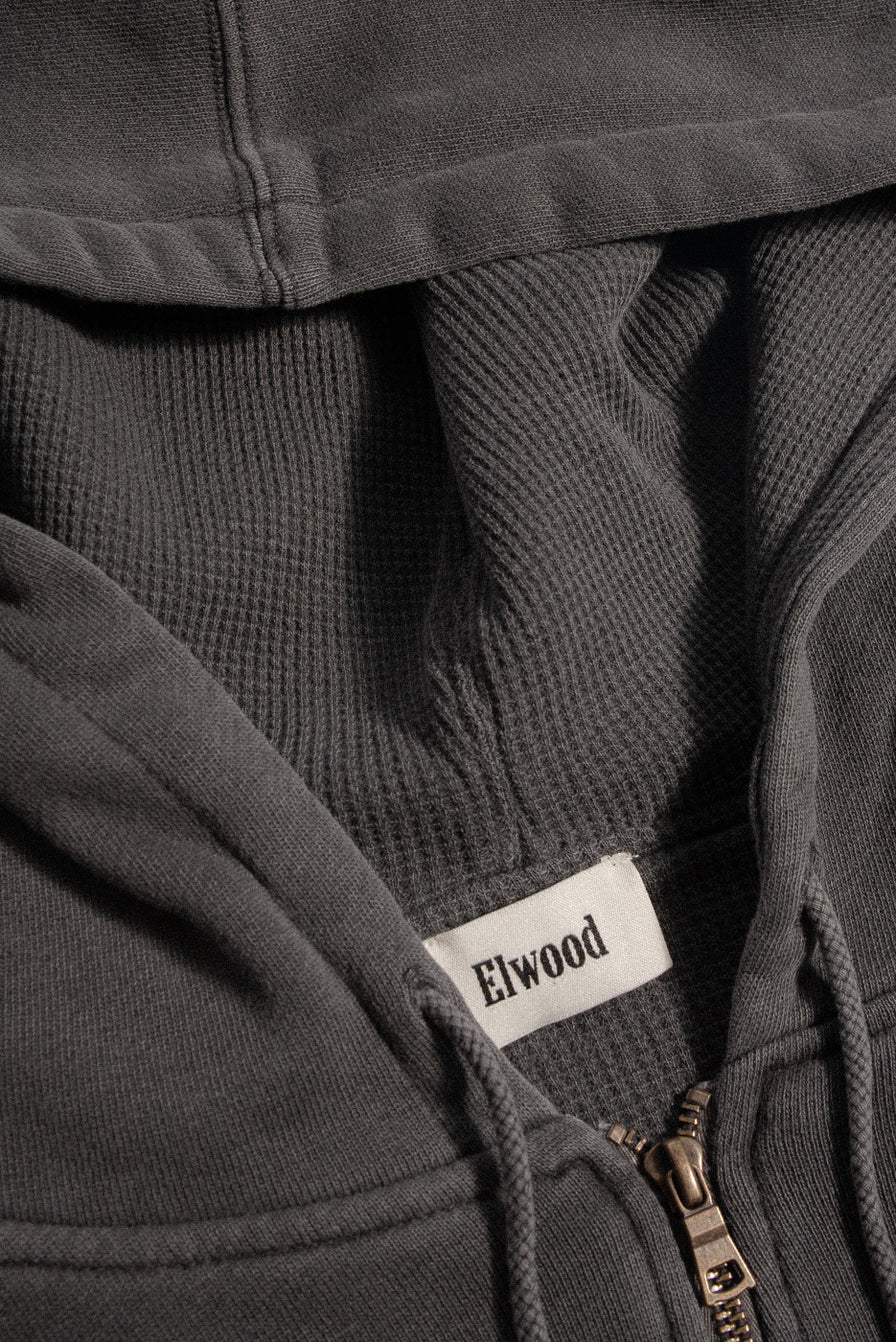 Elwood Clothing Zip Hoodie- Vintage Grey