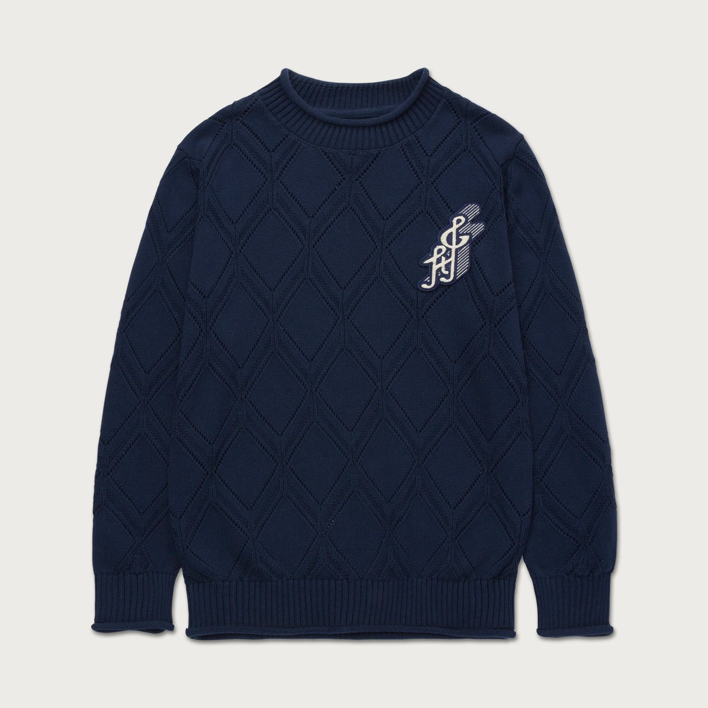 Honor The Gift Diamond Knit Sweater - Navy