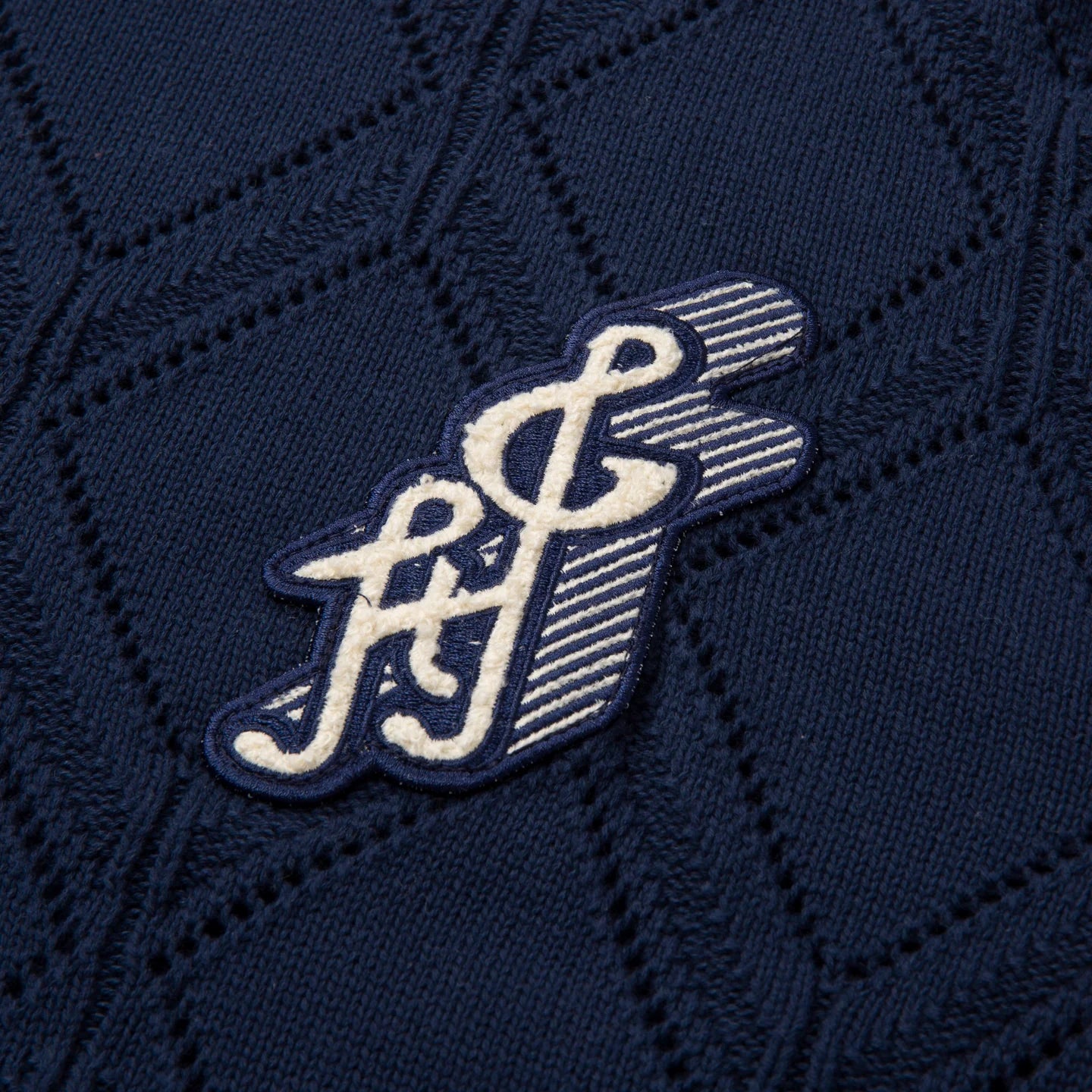 Honor The Gift Diamond Knit Sweater - Navy