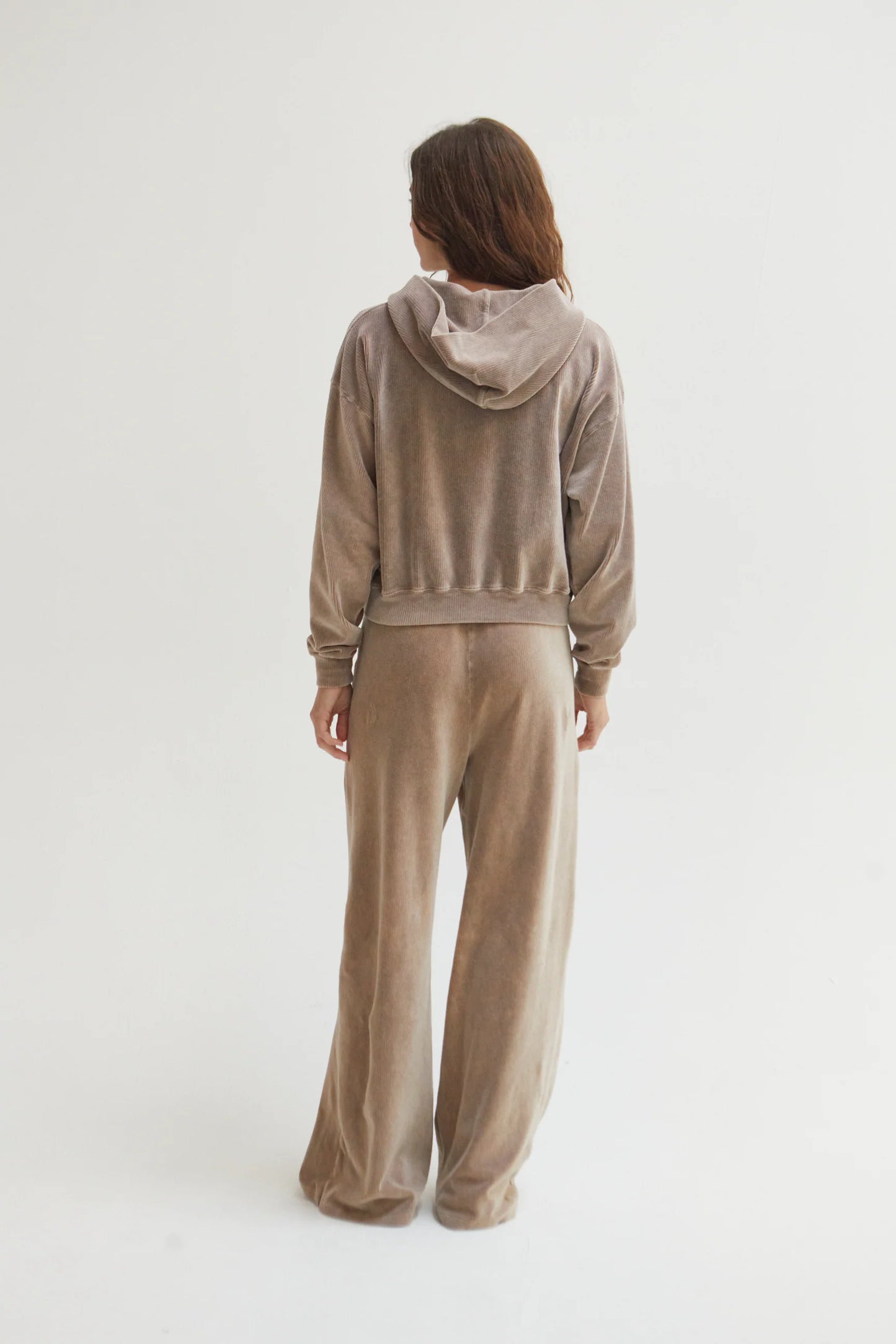 ASHER LA Womens Yazmin Velour Pant -Latte