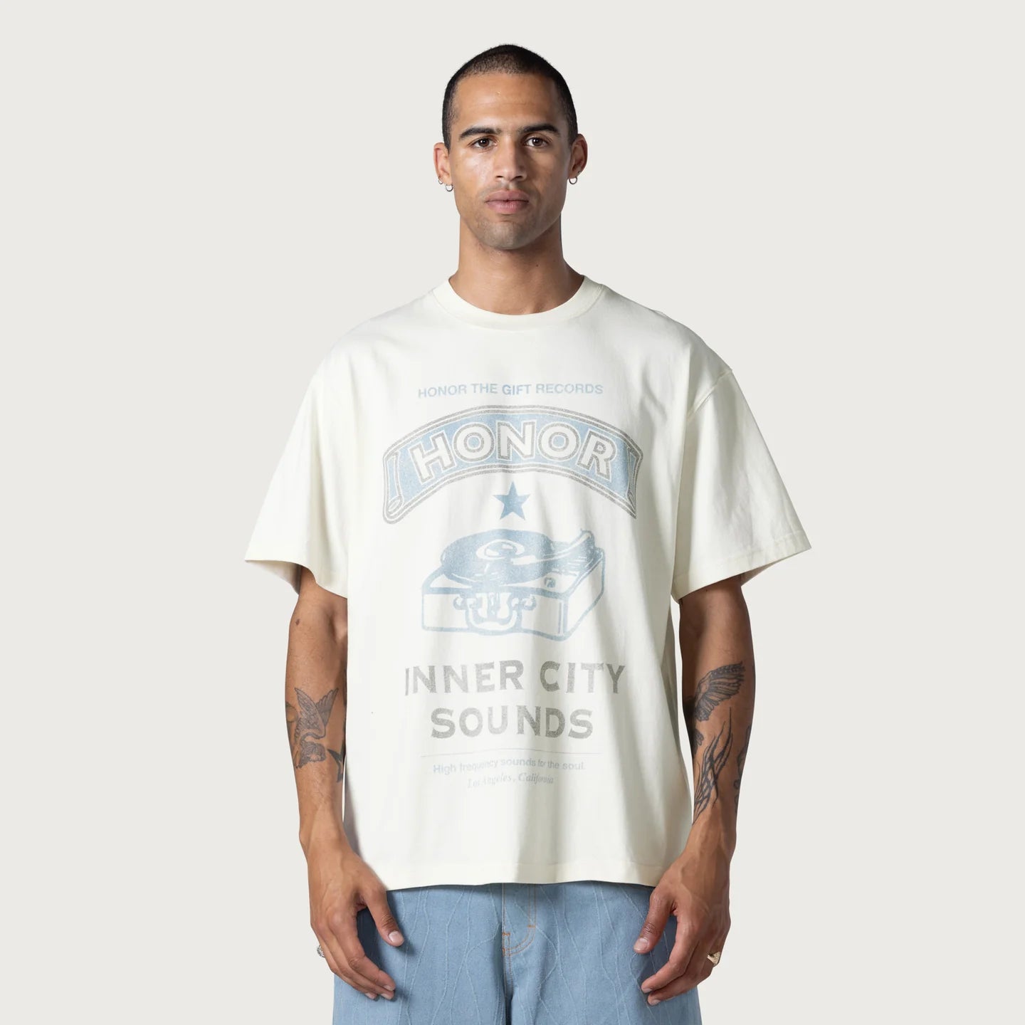 Honor The Gift Honor Records Tee -Cream