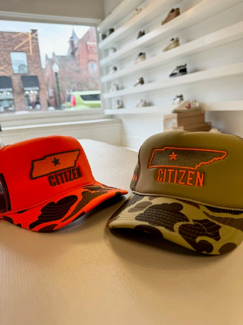 Citizen Orange Camo Trucker Hat