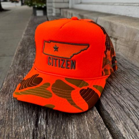 Citizen Orange Camo Trucker Hat