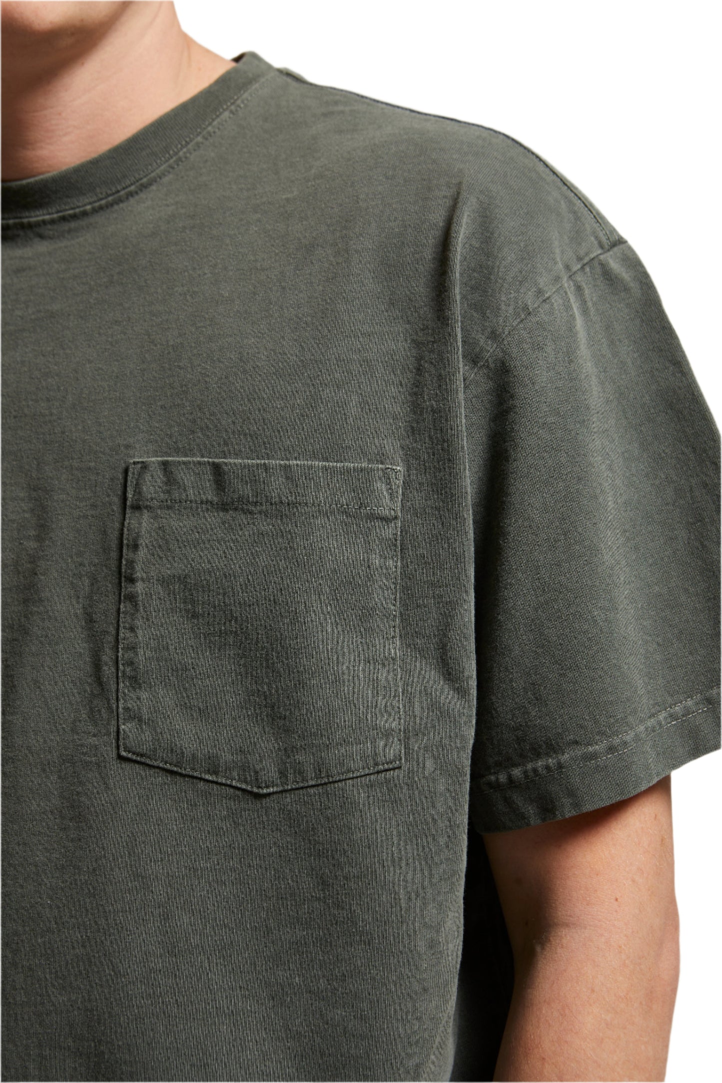 ASHER LA Ethan Pocket Tee- Military Green