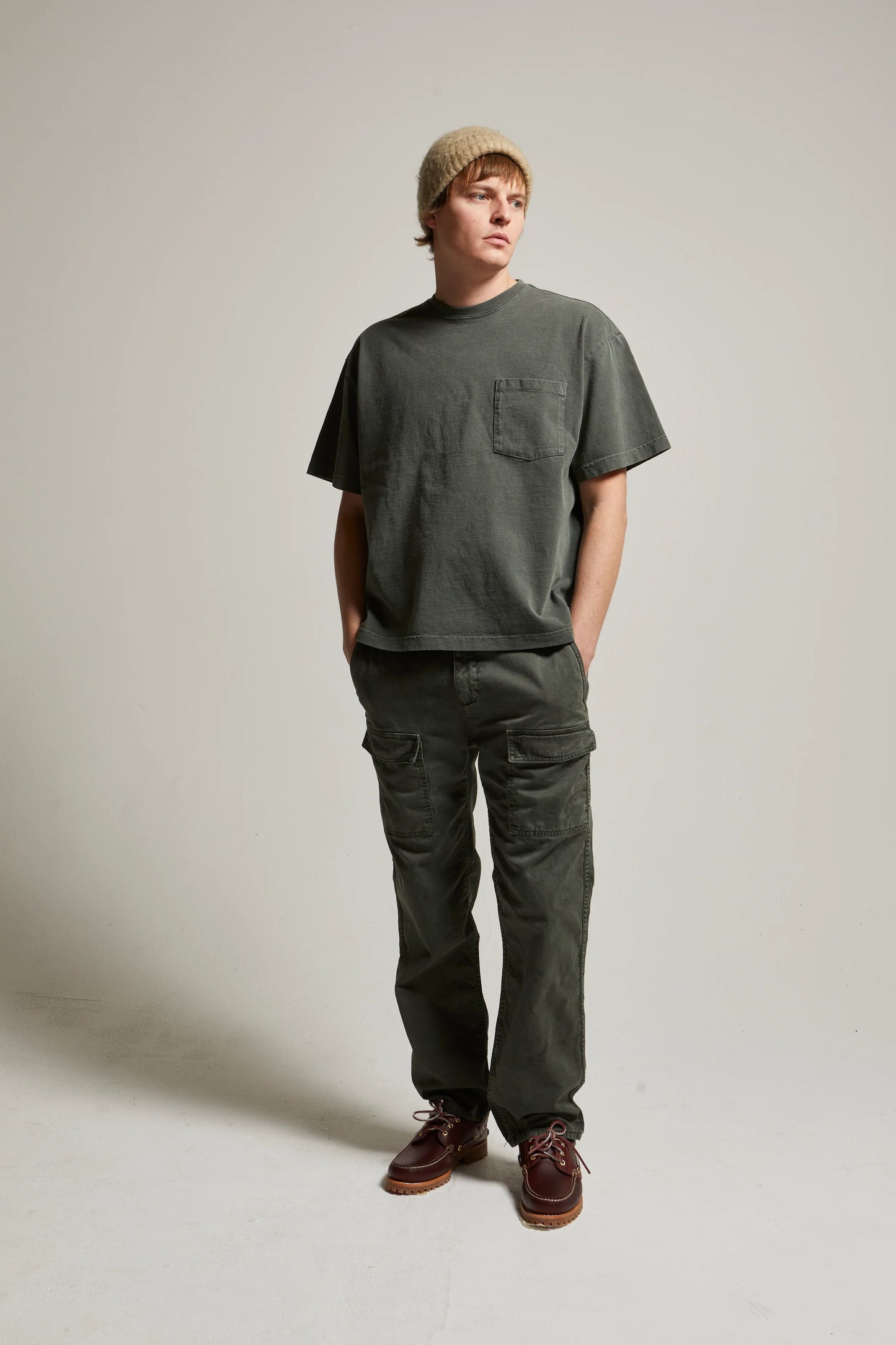 ASHER LA Ethan Pocket Tee- Military Green