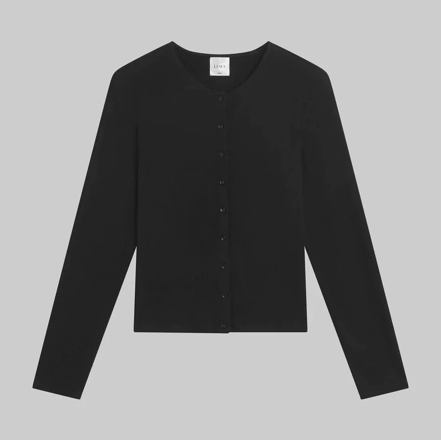LESET LAUREN CROP CARDIGAN II- Black