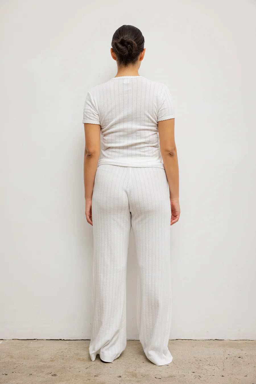 LESET POINTELLE SLIM FIT TEE- White