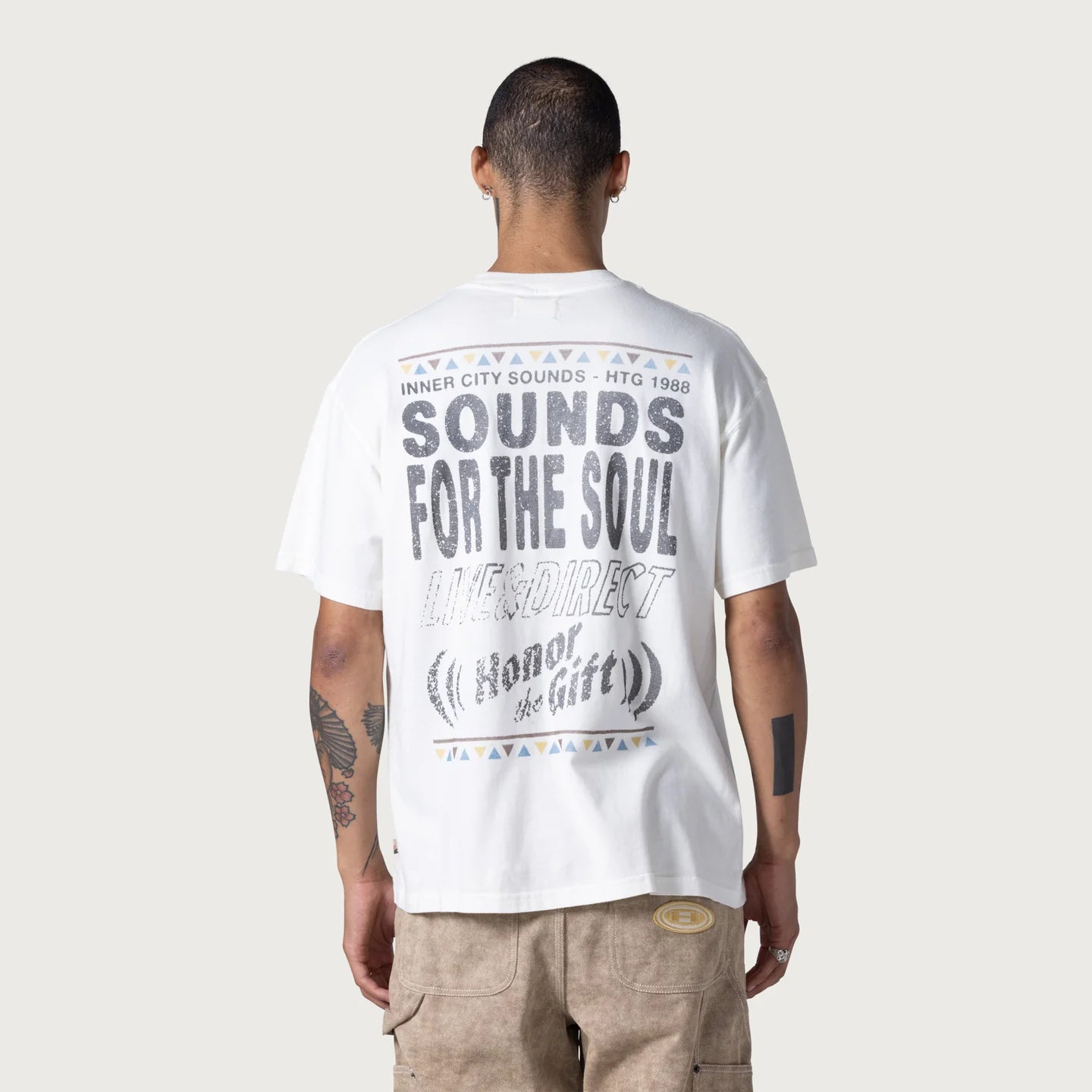 Honor The Gift Live and Direct Mens Tee- Cream