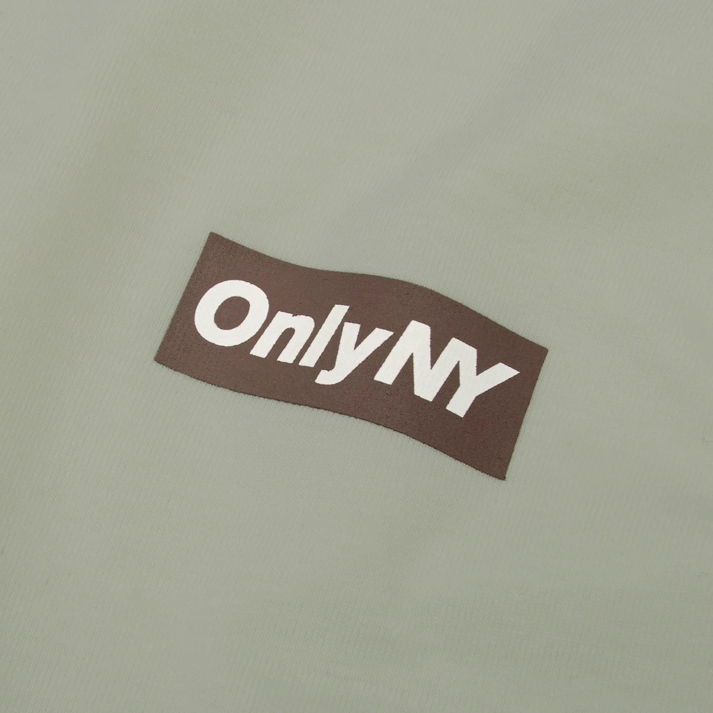 OnlyNY Block Logo Long Sleeve Tee Shirt- Light Sage