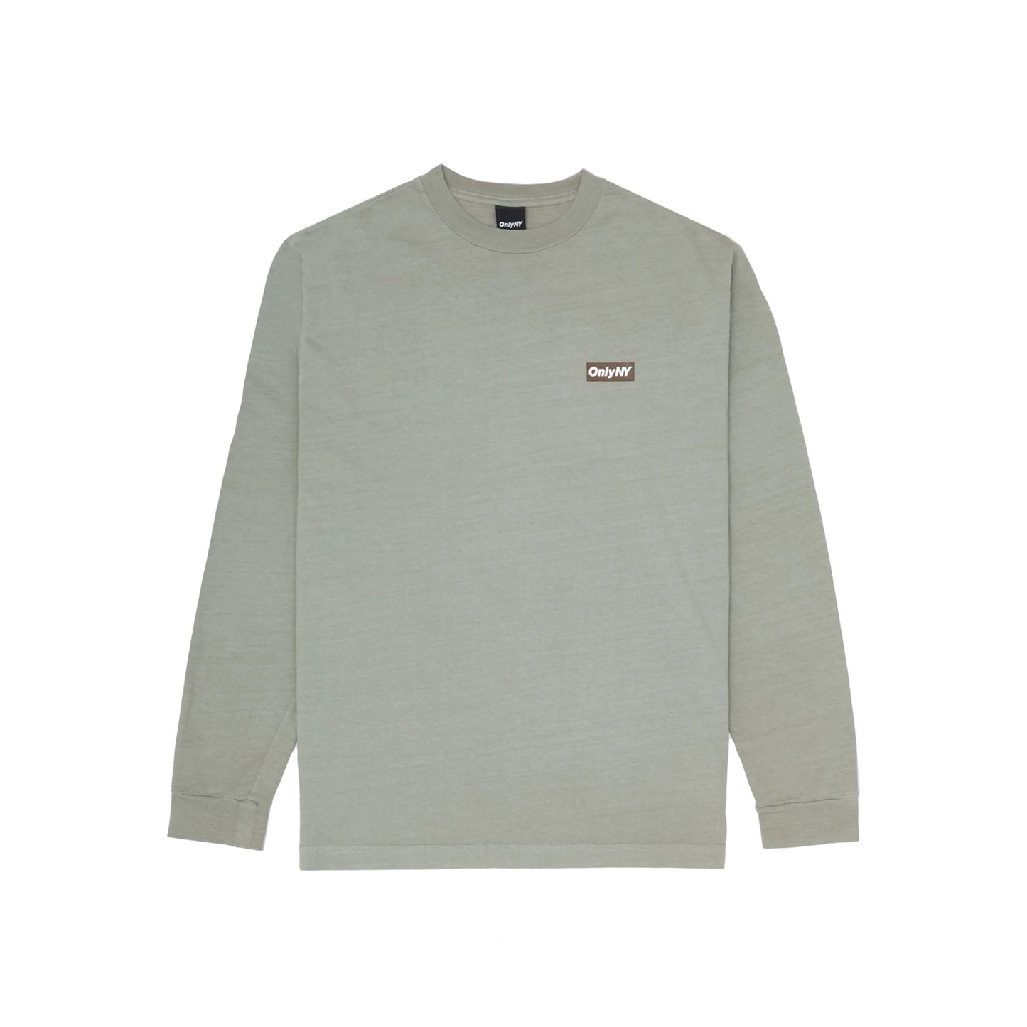 OnlyNY Block Logo Long Sleeve Tee Shirt- Light Sage