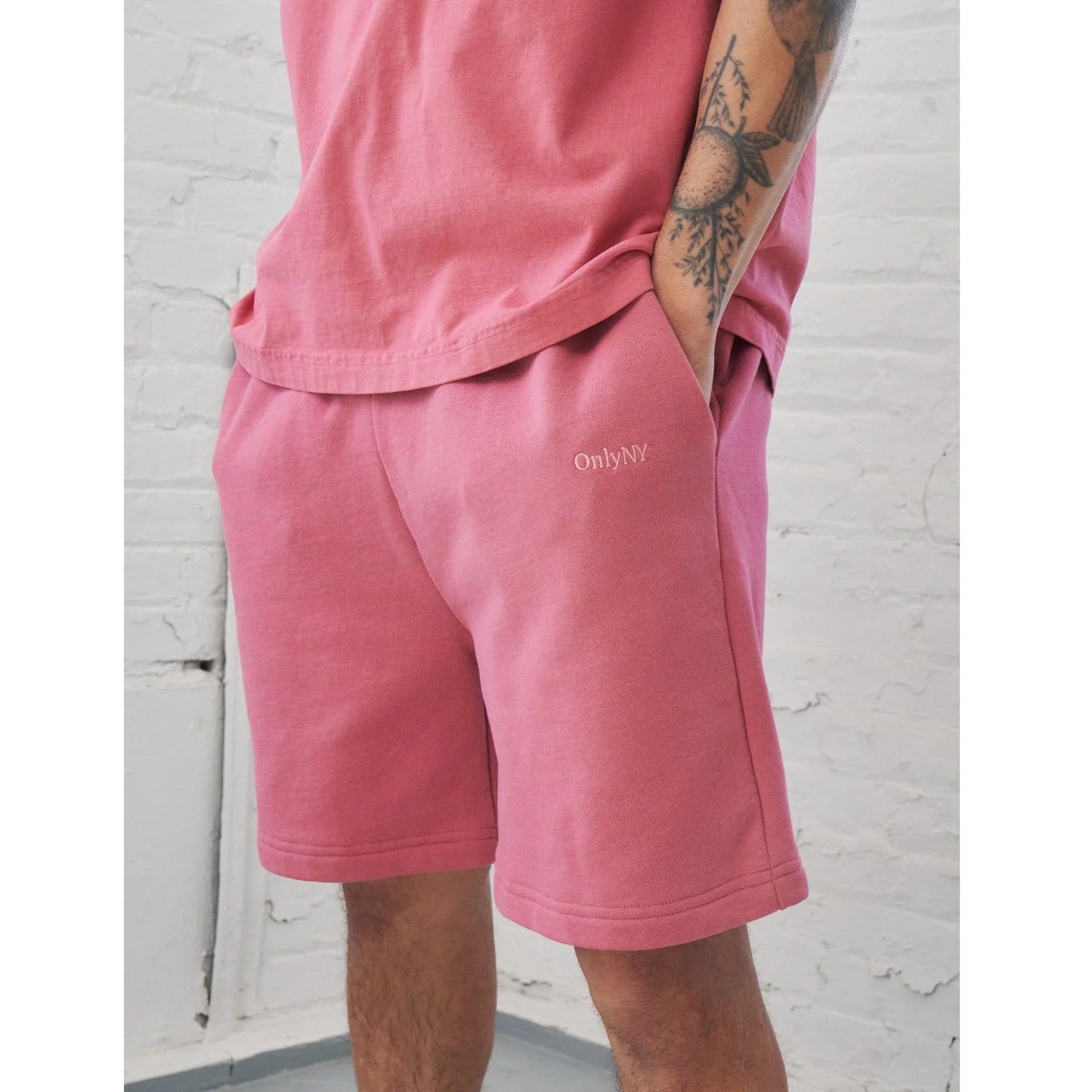 OnlyNY Lodge Logo French Terry Shorts - Nantucket Red