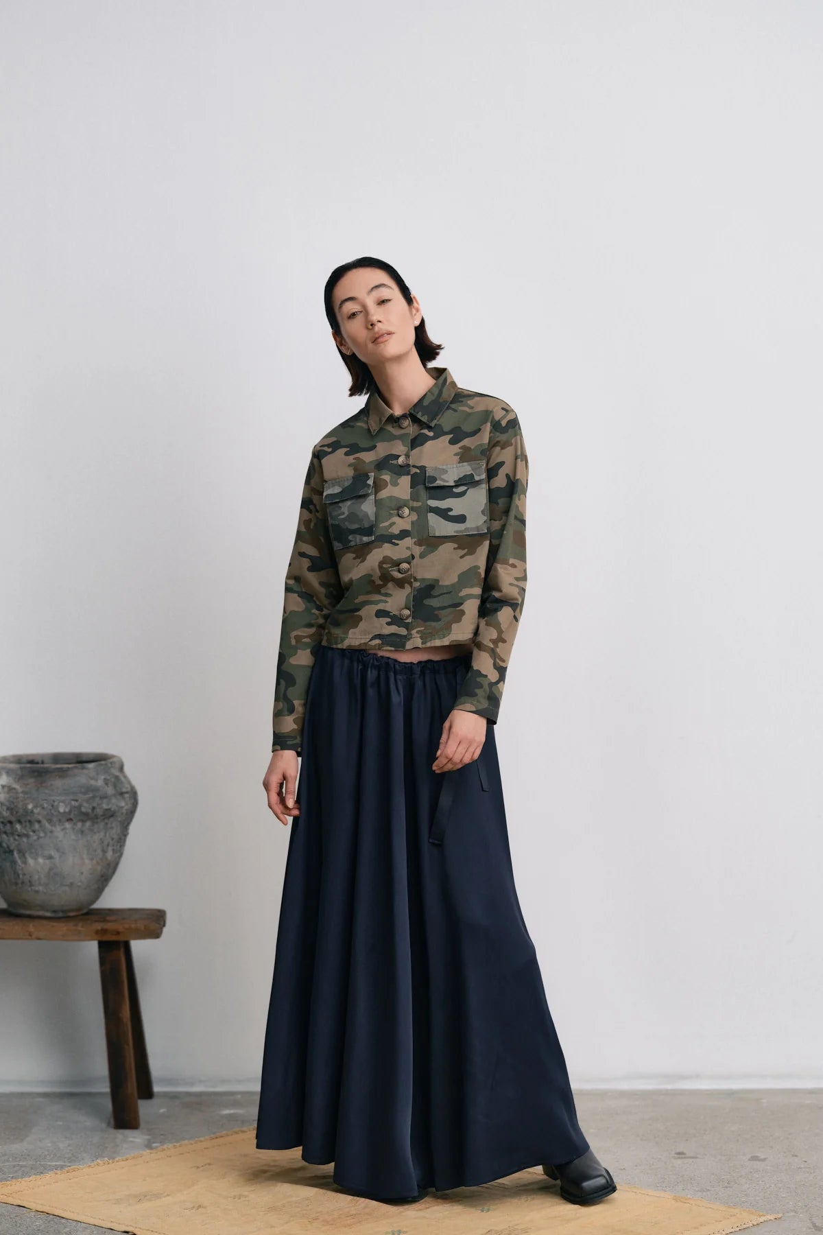 Rabens Saloner ALEKSANDRA Camo Patch Work Jacket