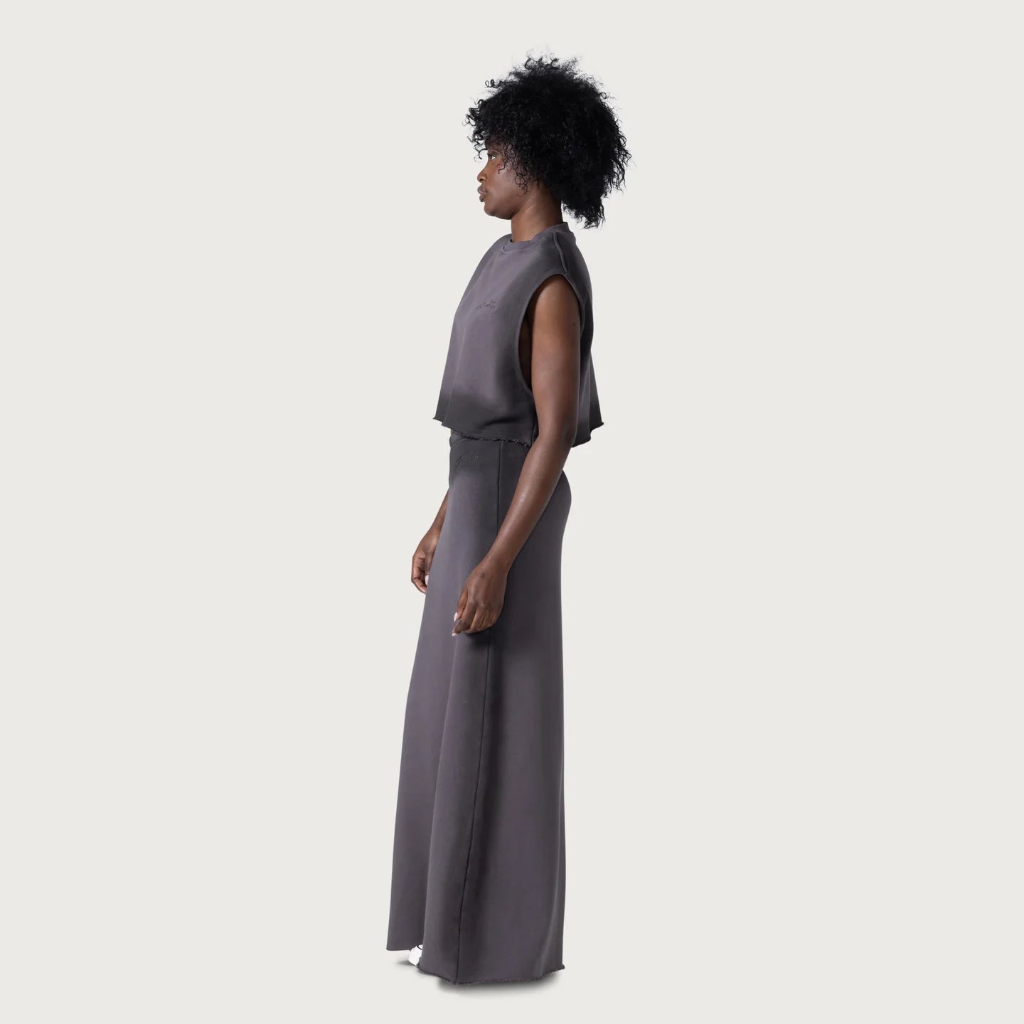 Honor The Gift Spray Fleece Maxi Skirt- Black