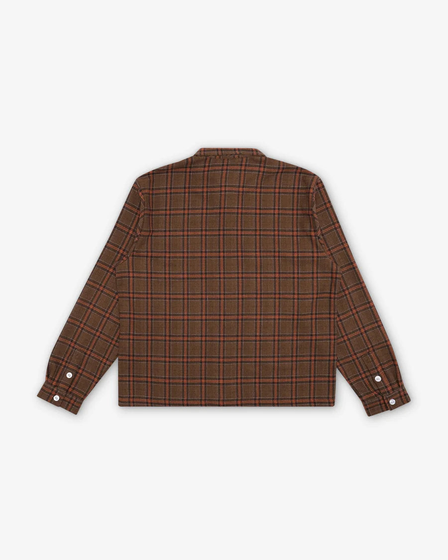 Students Golf Keaves Flannel L/S Shirt - Brown