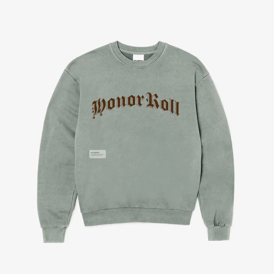 Students Golf The List Fleece Crewneck Sweater- Moss