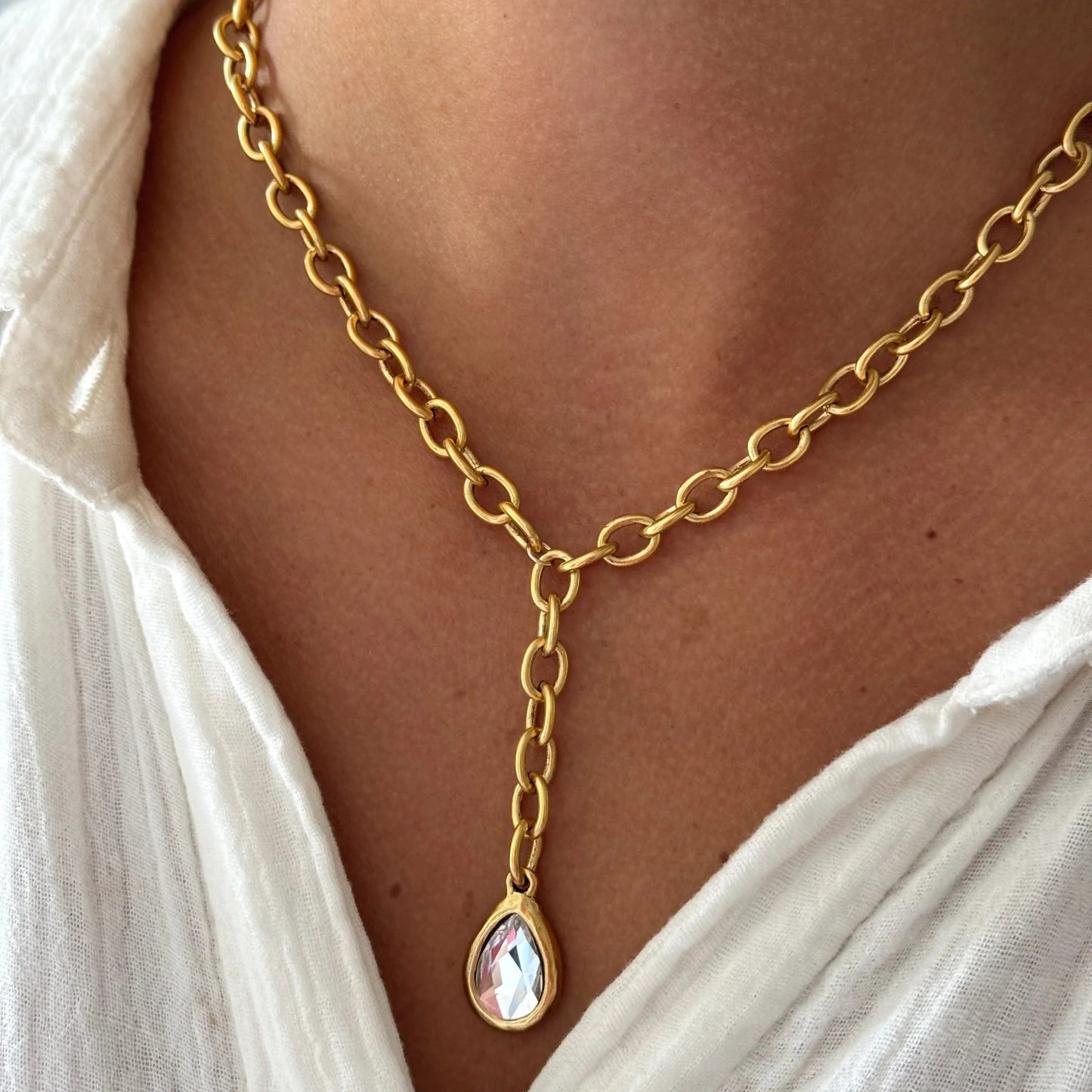 ALV Pear Lariat Necklace