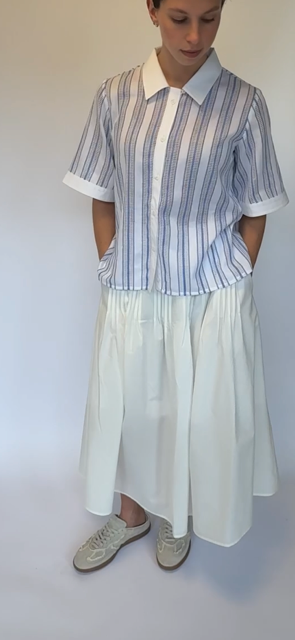 The Author Pintuck Skirt- White