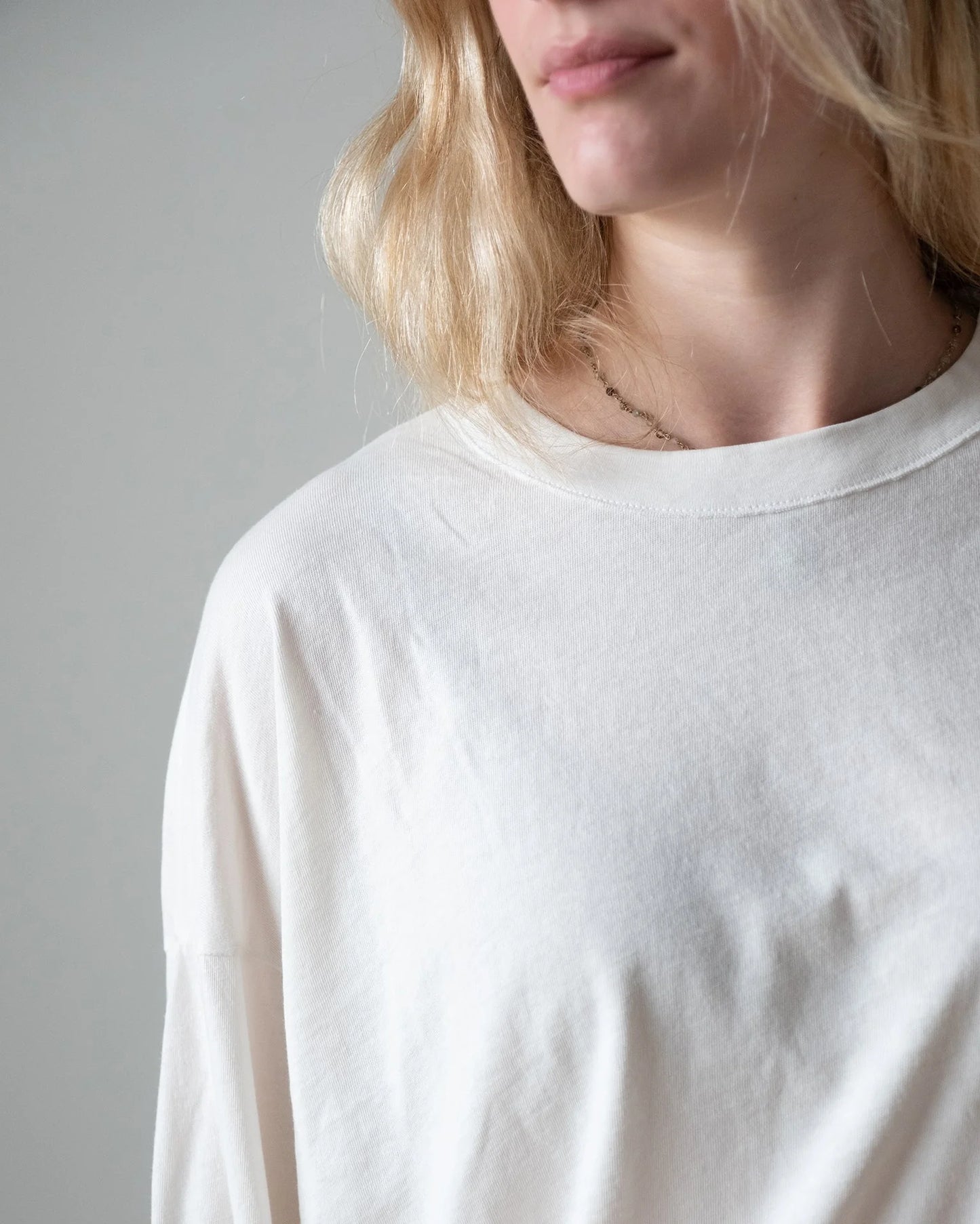 NSF Loffler L/S Boxy Crew T- Soft White