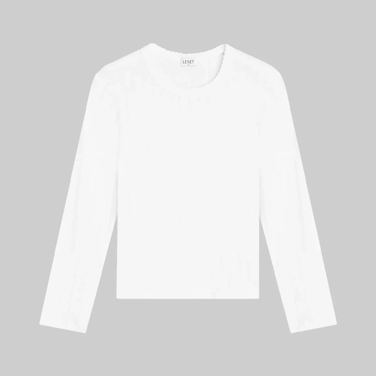 LESET POINTELLE SLIM FIT LONG SLEEVE - White