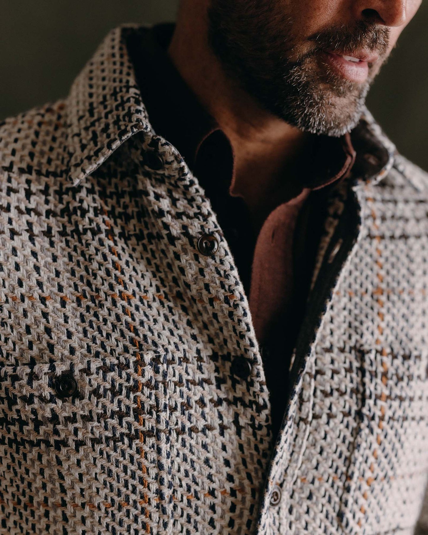 Taylor Stitch The Cutter Overshirt - Stone Plaid