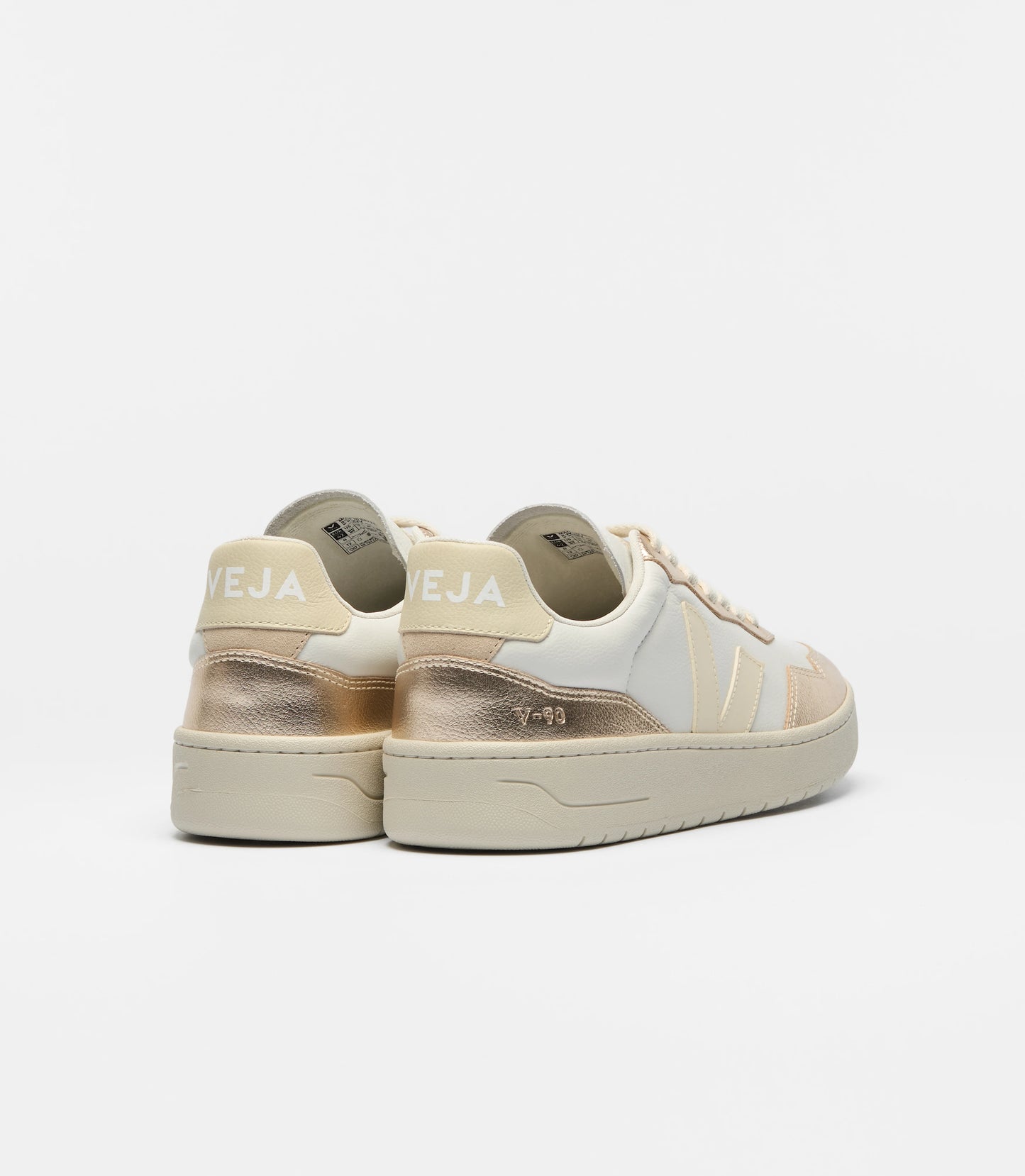 Veja Womens V90 O.T Leather -White Calcaire Platine