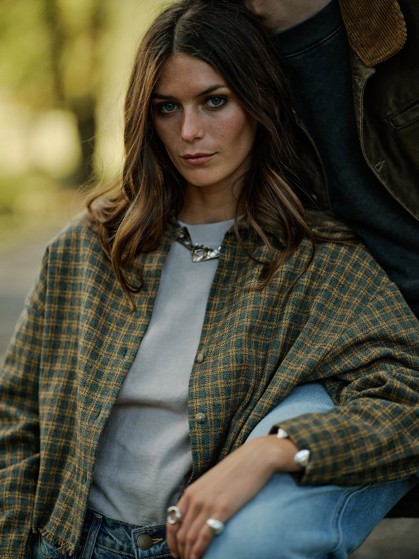 Road to Nowhere Womens Remi Cropped Shirt Japanese Tweed - Highland Plaid