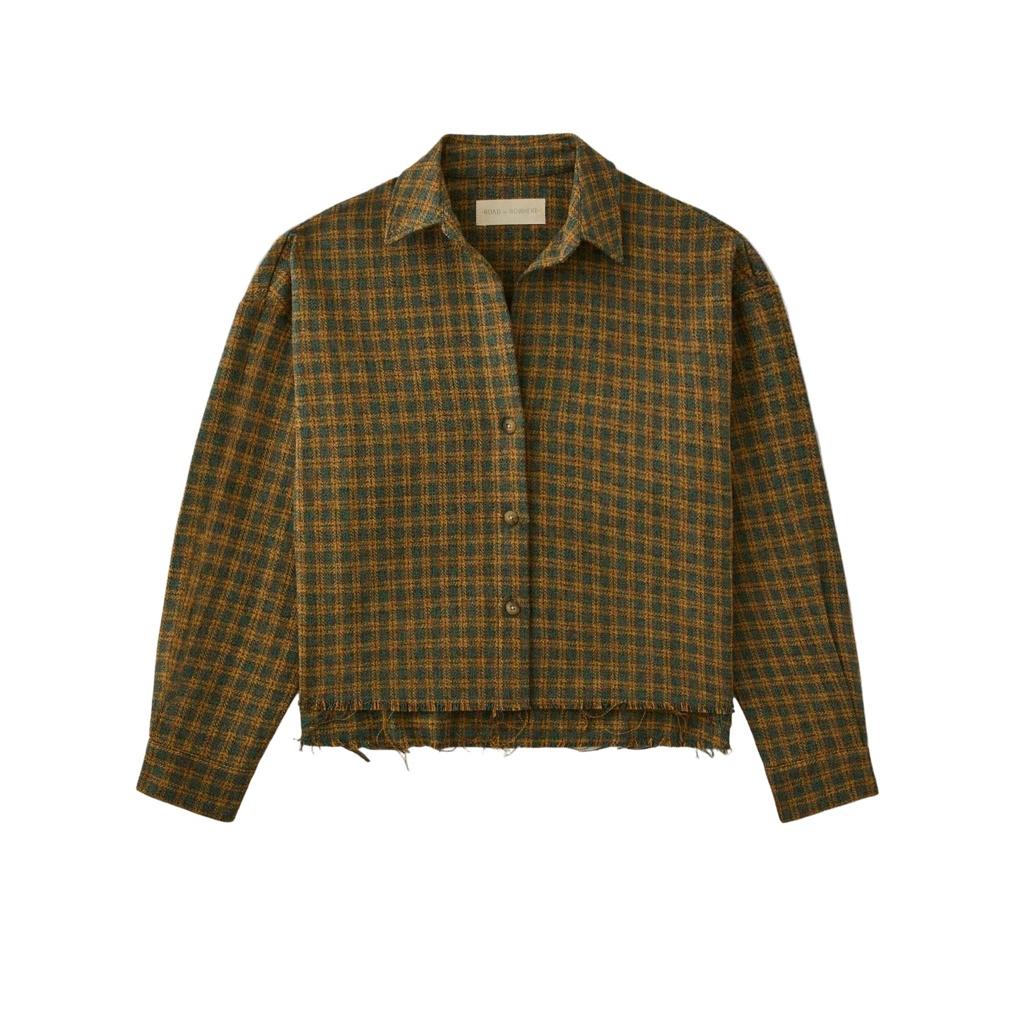 Road to Nowhere Womens Remi Cropped Shirt Japanese Tweed - Highland Plaid