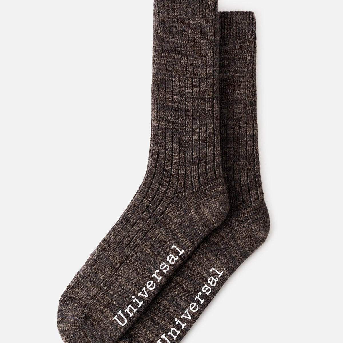 Universal Works Charcoal Slub Knit Slub Sock