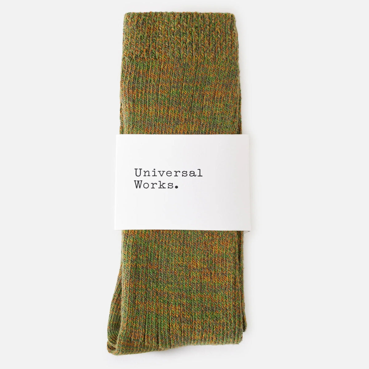 Universal Works Olive Slub Knit Slub Sock