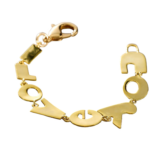 Paula Rosen  I LOVE YOU Bracelet -Gold