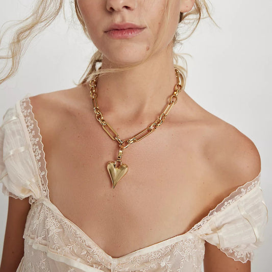 Paula Rosen Riley Heart Necklace - gold