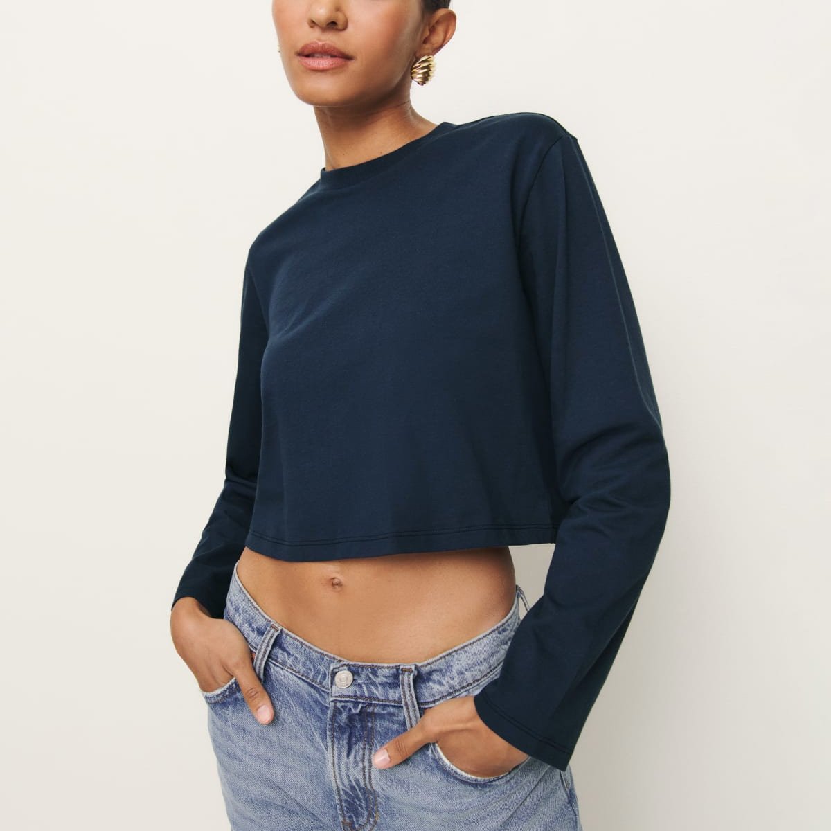 Cotton citizen Tokyo Crop L/S- Vintage Navy