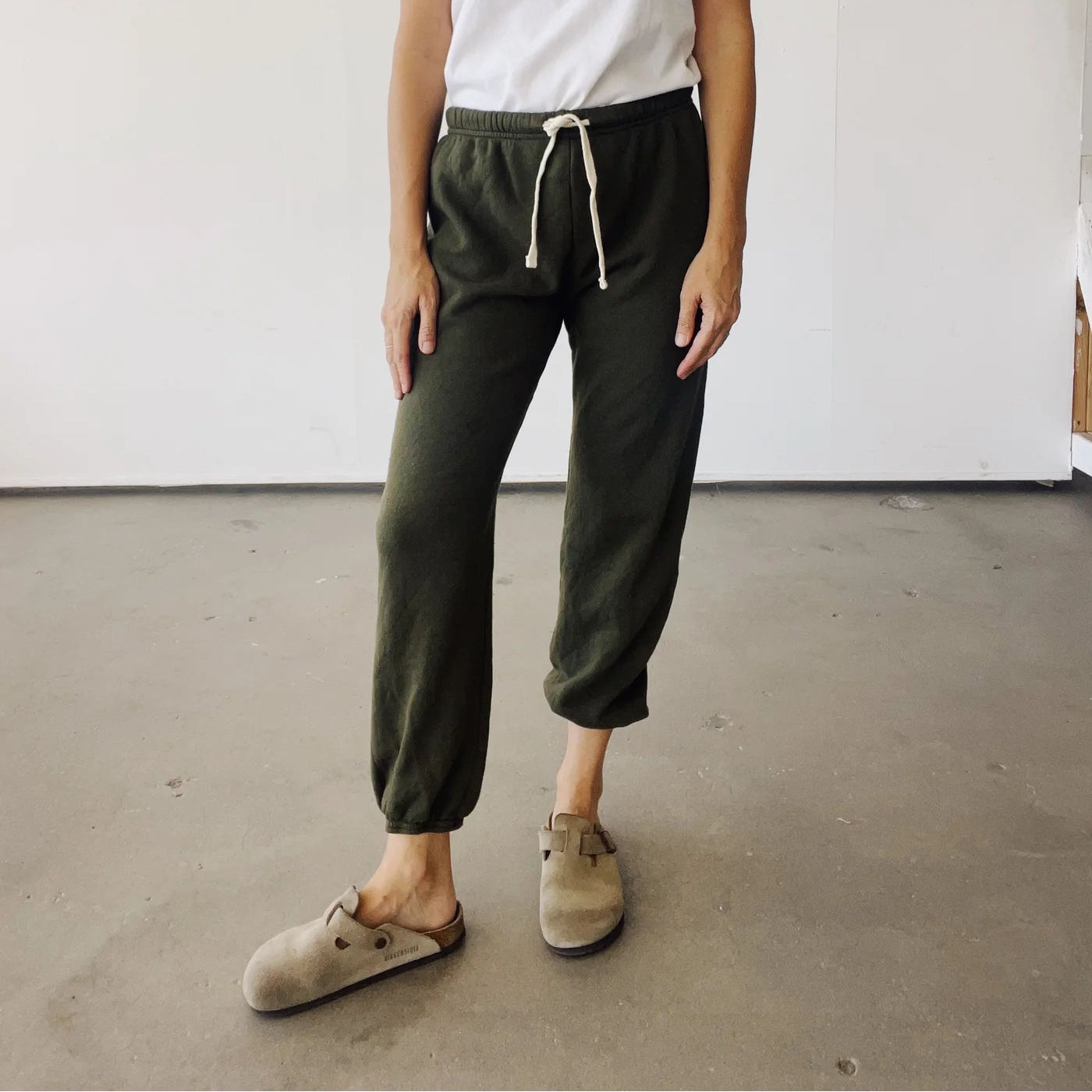 NSF Isabella Relaxed Cloud Fleece Sweatpant- Olive