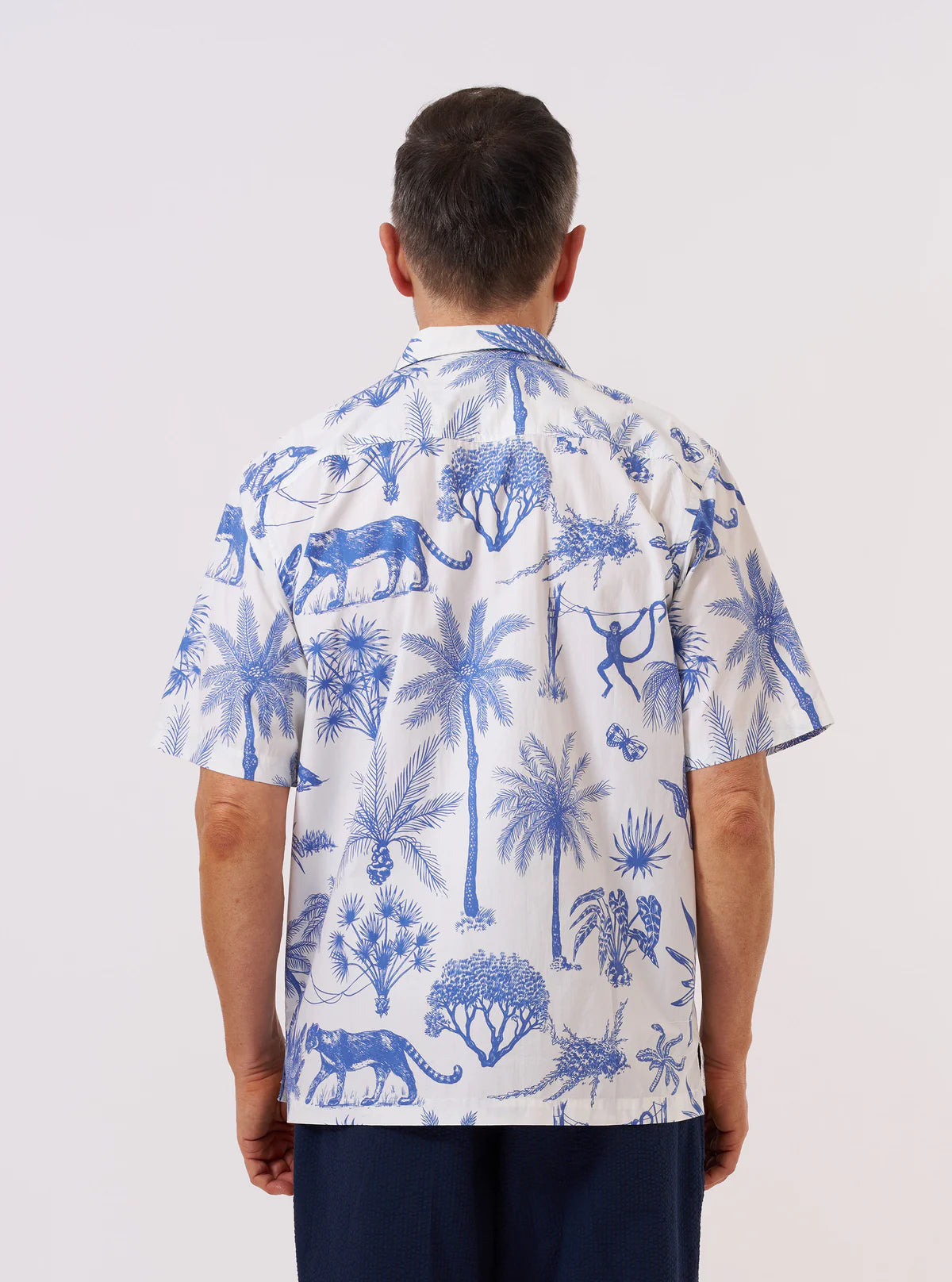 Universal Works White Jungle Toile Poplin Camp Shirt
