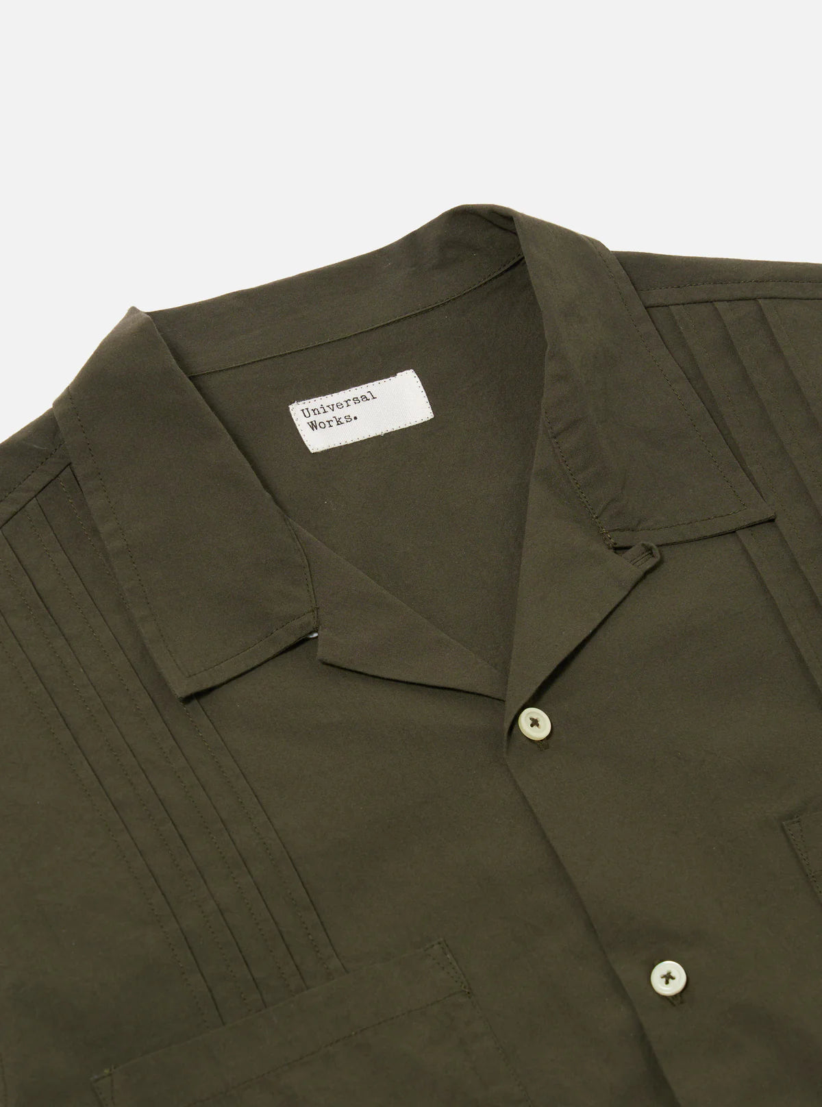 Universal Works Olive Tech Cotton S/S Dwight Overshirt