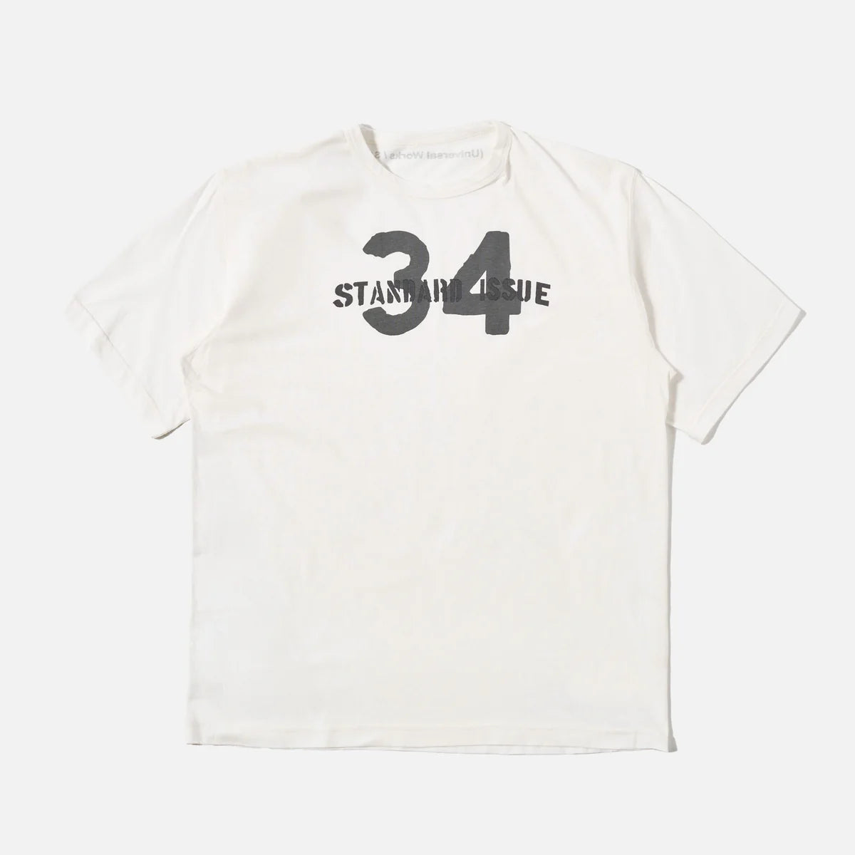 Universal Works Ecru Single Jersey 34 Printed Core Tee