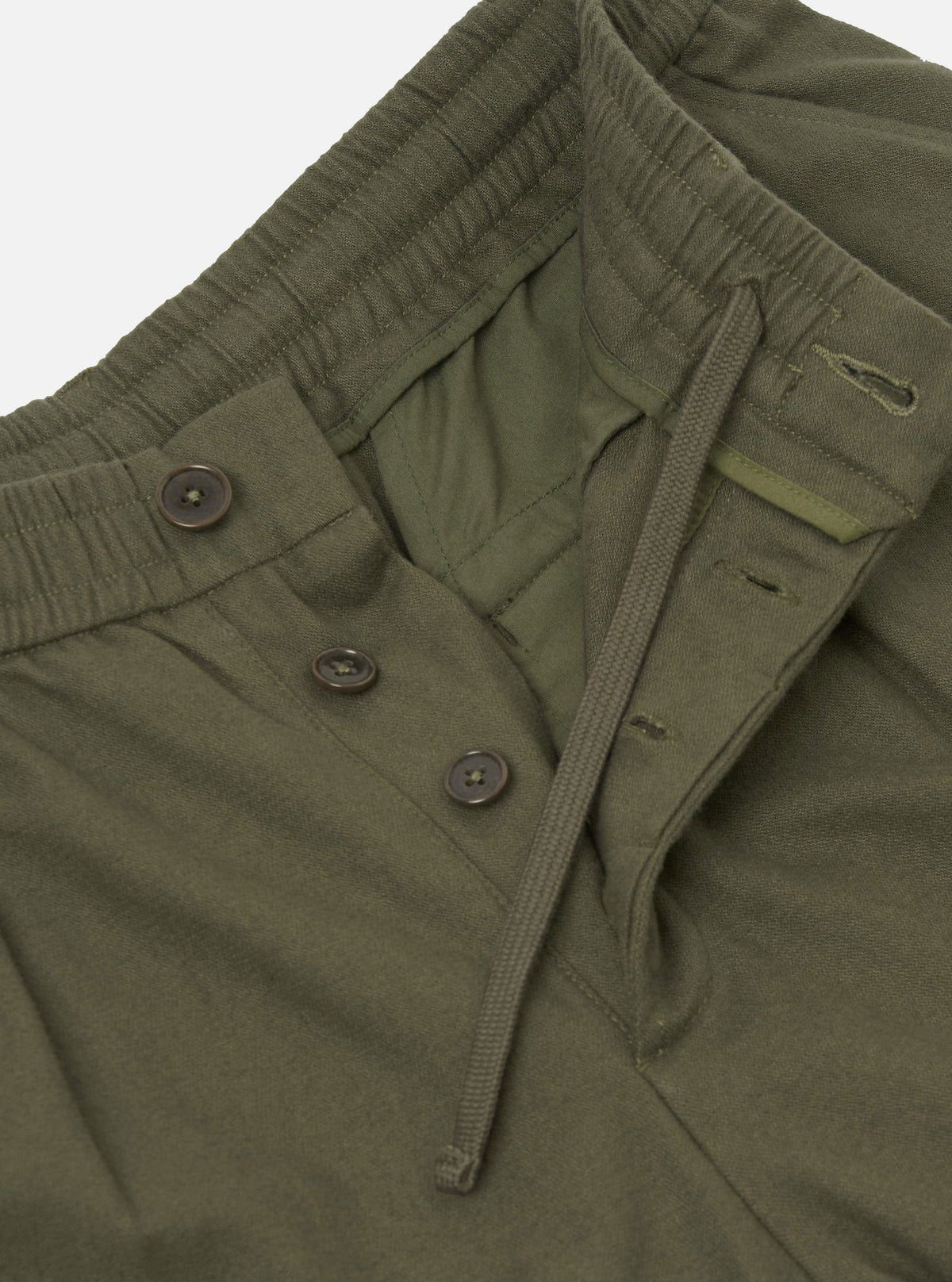 Universal Works Brushed Moleskin Military Chino- Olive