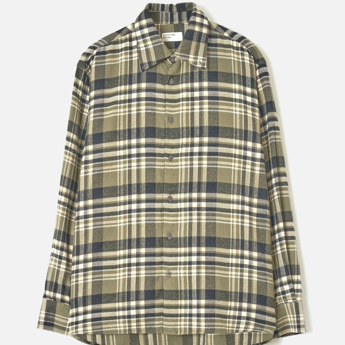 Universal Works Jazz Check Standard Shirt- Olive