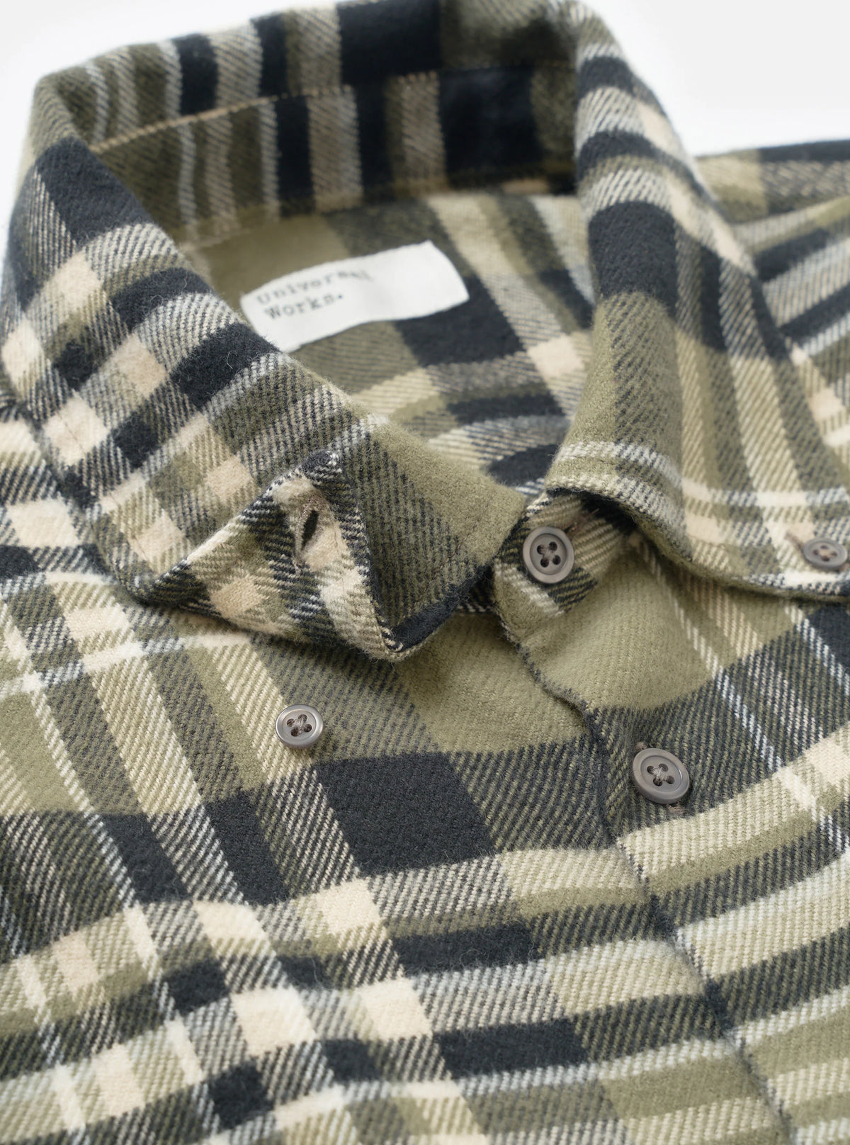 Universal Works Jazz Check Standard Shirt- Olive