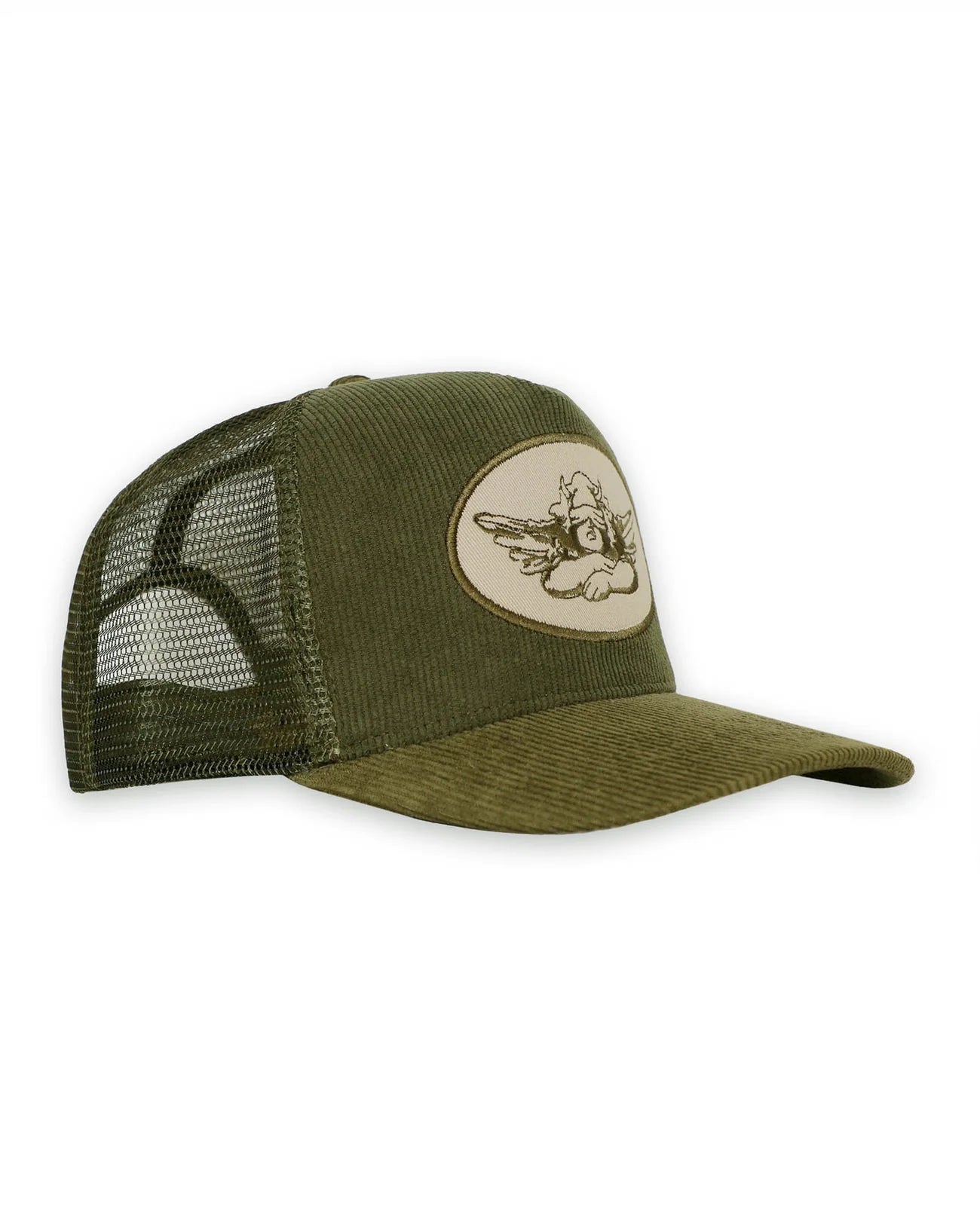 Boys Lie Olive Corduroy Trucker Hat
